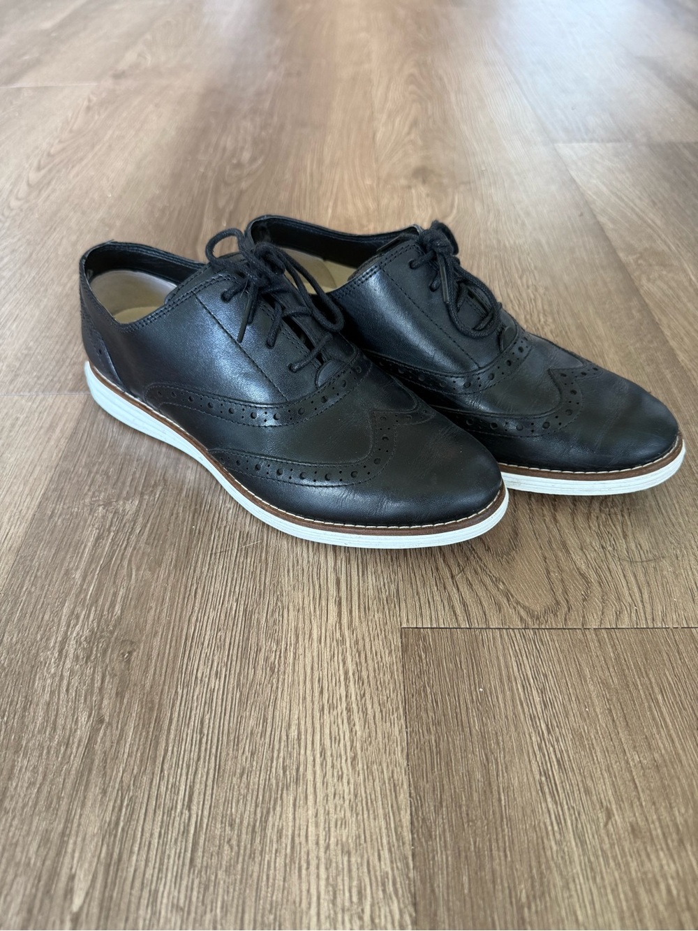 Cole Haan Black Leather Wingtip Sneakers